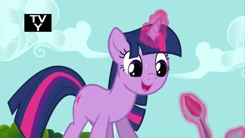 Size: 1280x720 | Tagged: safe, derpibooru import, screencap, twilight sparkle, unicorn, g4, female, flower, image, jpeg, solo, tv rating, tv-y, unicorn twilight