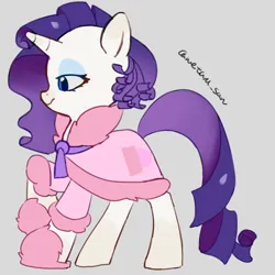 Size: 4096x4096 | Tagged: safe, artist:metaruscarlet, derpibooru import, rarity, pony, unicorn, g4, season 1, suited for success, alternate hairstyle, clothes, gray background, horn, image, my little pony, png, raised hoof, simple background, solo