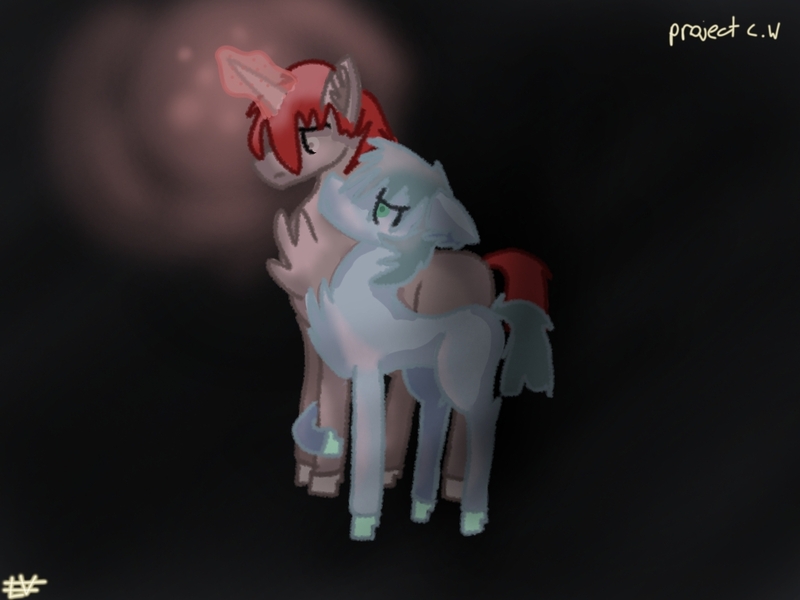 Size: 1024x768 | Tagged: safe, artist:thecrafty_horse6, derpibooru import, oc, oc:axl, oc:boden, unofficial characters only, earth pony, unicorn, bokeh, chest fluff, dark background, depressed, derpibooru exclusive, duo, earth pony oc, fluffy, holding hooves, horn, image, jpeg, magic, male, male oc, simple background, unicorn oc, worried