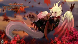 Size: 3840x2160 | Tagged: safe, artist:brainiac, derpibooru import, ponified, pegasus, pony, crossover, digital painting, genshin impact, image, japanese dwarf flying squirrel, kaedehara kazuha, male, png, poem, solo, stallion