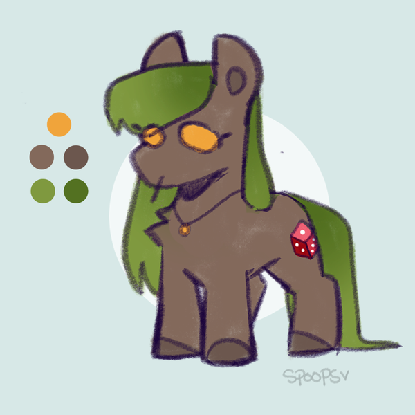 Size: 1000x1000 | Tagged: safe, artist:spoopygander, derpibooru import, oc, oc:cassandra aces, unofficial characters only, earth pony, color key, earth pony oc, female, image, jewelry, necklace, png, reference, solo, toothpick