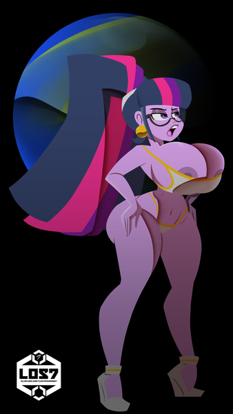 Size: 1080x1920 | Tagged: questionable, artist:7los7, derpibooru import, sci-twi, twilight sparkle, human, equestria girls, g4, abstract background, angry, areola, belly button, big areola, big breasts, big hair, bikini, bimbo, bimboification, breasts, busty sci-twi, busty twilight sparkle, butt, cleavage, clothes, ear piercing, earring, eyeshadow, female, glasses, hand on hip, high heels, huge breasts, huge butt, image, jewelry, large butt, lipstick, makeup, nipple slip, nipples, nudity, open mouth, piercing, png, ponytail, shoes, signature, solo, solo female, swimsuit, wardrobe malfunction, wide hips