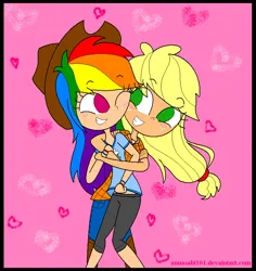 Size: 808x855 | Tagged: safe, artist:annasabi101, derpibooru import, applejack, rainbow dash, human, appledash, female, humanized, image, jpeg, lesbian, shipping