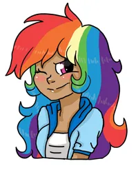 Size: 2400x3000 | Tagged: safe, artist:artistcoolpony, derpibooru import, rainbow dash, human, humanized, image, jpeg, simple background, white background