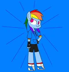 Size: 1166x1216 | Tagged: safe, artist:annasabi101, derpibooru import, rainbow dash, blue background, image, jpeg, simple background