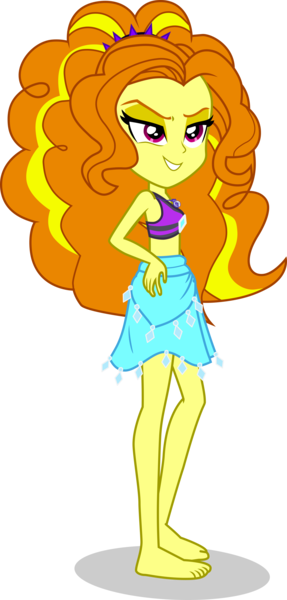 Size: 1977x4137 | Tagged: safe, alternate version, artist:dustinwatsongkx, derpibooru import, adagio dazzle, equestria girls, g4, accessory swap, bare arms, bare legs, bare shoulders, barefoot, bikini, bikini top, clothes, clothes swap, feet, female, geode of shielding, grin, hand on hip, image, jewelry, magical geodes, necklace, png, puffy hair, rarity's blue sarong, rarity's purple bikini, sarong, simple background, skirt, sleeveless, smiling, solo, spiked headband, swimsuit, swimsuit swap, teeth, transparent background, vector