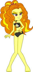 Size: 2177x4638 | Tagged: safe, alternate version, artist:dustinwatsongkx, derpibooru import, adagio dazzle, human, equestria girls, g4, accessory swap, bare arms, bare legs, bare shoulders, barefoot, belly, belly button, bikini, bikini bottom, bikini top, clothes, clothes swap, feet, feet apart, female, geode of empathy, image, jewelry, legs together, magical geodes, midriff, necklace, png, simple background, sleeveless, solo, sunset shimmer's beach shorts swimsuit, swimsuit, swimsuit swap, transparent background, vector, wrist cuff