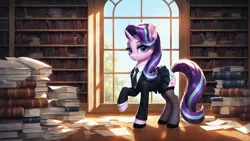 Size: 2272x1280 | Tagged: safe, ai content, derpibooru import, machine learning generated, prompter:ilham470, starlight glimmer, unicorn, g4, horn, image, png