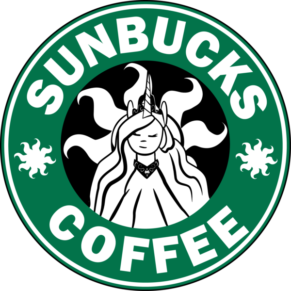 Size: 1644x1644 | Tagged: artist needed, safe, derpibooru import, editor:silence, princess celestia, alicorn, pony, g4, drawthread, female, image, logo parody, mare, png, simple background, solo, starbucks, transparent background, vector, vector trace