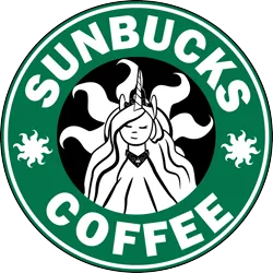 Size: 1644x1644 | Tagged: artist needed, safe, derpibooru import, editor:silence, princess celestia, alicorn, pony, g4, drawthread, female, image, logo parody, mare, png, simple background, solo, starbucks, transparent background, vector, vector trace