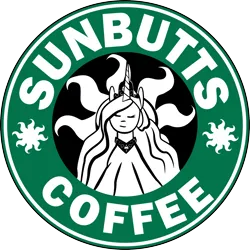 Size: 1644x1644 | Tagged: artist needed, safe, derpibooru import, edit, editor:silence, princess celestia, alicorn, pony, g4, drawthread, female, image, logo parody, mare, png, simple background, solo, starbucks, transparent background, vector, vector trace