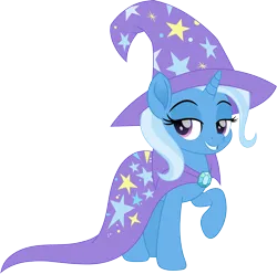 Size: 1913x1900 | Tagged: safe, artist:cloudy glow, derpibooru import, trixie, unicorn, g4, female, hat, horn, image, magician outfit, movie accurate, png, simple background, transparent background, vector