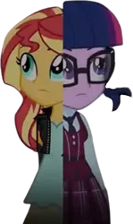 Size: 1500x2520 | Tagged: safe, derpibooru import, edit, edited screencap, editor:mrtoonlover83, screencap, sci-twi, sunset shimmer, twilight sparkle, human, equestria girls, g4, background removed, female, image, not a vector, png