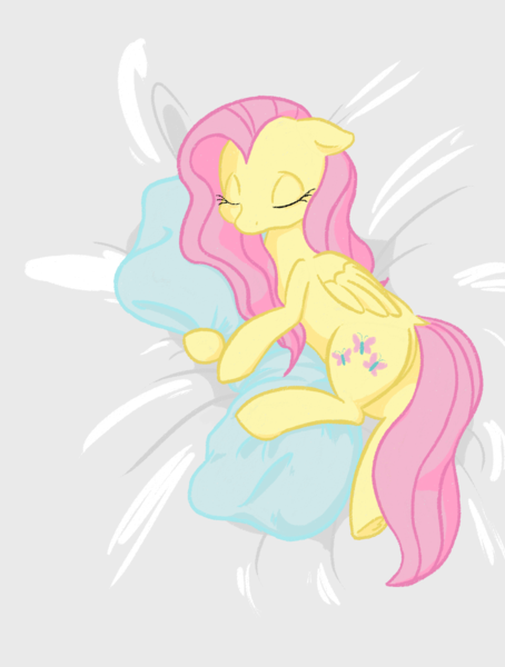 Size: 2200x2906 | Tagged: safe, artist:derpydoodesigns, artist:derpydooreviews, artist:satch, derpibooru import, fluttershy, pegasus, pony, animated, bed, body pillow, eyes closed, female, high res, image, lying down, mare, onomatopoeia, png, side, sleeping, solo, sound effects, zzz