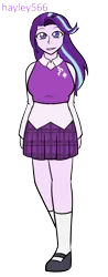 Size: 1055x2700 | Tagged: safe, artist:hayley566, derpibooru import, starlight glimmer, human, equestria girls, g4, '90s, clothes, female, image, looking at you, plaid skirt, png, skirt, smiling, smiling at you, sweater vest