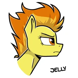 Size: 2000x2000 | Tagged: safe, artist:jellysiek, derpibooru import, spitfire, pegasus, pony, g4, angry, bust, female, high res, image, mare, png, portrait, profile, signature, simple background, solo, white background