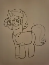 Size: 3000x4000 | Tagged: safe, derpibooru import, oc, oc:nyx, unofficial characters only, alicorn, pony, fanfic:past sins, clothes, female, filly, foal, glasses, image, jpeg, traditional art