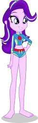 Size: 1265x4023 | Tagged: safe, alternate version, artist:dustinwatsongkx, derpibooru import, starlight glimmer, human, equestria girls, g4, barefoot, clothes swap, feet, female, hatless, image, missing accessory, png, simple background, solo, swimsuit swap, transparent background