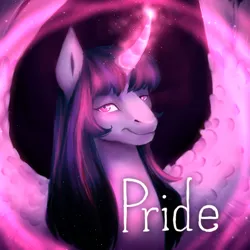 Size: 2449x2449 | Tagged: safe, artist:pjj0, derpibooru import, twilight sparkle, twilight sparkle (alicorn), alicorn, pony, g4, curved horn, female, horn, image, magic, mare, png, pride, seven deadly sins, solo, spread wings, wings