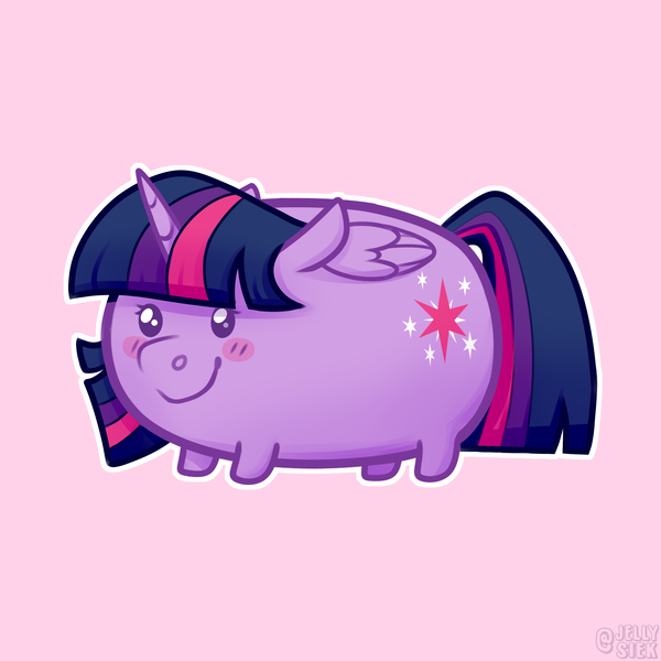 Size: 2000x2000 | Tagged: safe, artist:jellysiek, derpibooru import, twilight sparkle, twilight sparkle (alicorn), alicorn, pony, g4, blush lines, blush sticker, blushing, female, folded wings, high res, horn, image, mare, outline, png, potato pony, simple background, smiling, solo, tail, white outline, wings