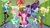 Size: 1280x720 | Tagged: safe, artist:s1732202, derpibooru import, applejack, fluttershy, pinkie pie, rainbow dash, rarity, sci-twi, sunset shimmer, twilight sparkle, human, equestria girls, g4, armband, butterfly hairpin, canterlot high, clothes, cutie mark, cutie mark hair accessory, cutie mark on clothes, dancing, eyeshadow, falling, female, freckles, geode of empathy, geode of fauna, geode of shielding, geode of sugar bombs, geode of super speed, geode of super strength, geode of telekinesis, glasses on head, hair tie, hallway, happy, heeled boots, humane five, humane seven, humane six, image, indoors, jpeg, jumping, lockers, magical geodes, makeup, open jacket, open smile, pants, sandals, shoes, skirt, smiling, stockings, thigh highs