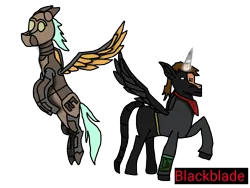 Size: 4096x3072 | Tagged: safe, artist:blackblade360, derpibooru import, oc, oc:blade (blackblade360), oc:rina flightline, unofficial characters only, alicorn, pegasus, pony, fallout equestria, 2024, alicorn oc, armor, armored pony, artificial alicorn, ashes town, black coat, brown eyes, brown mane, clothes, cyan mane, cyan tail, dark magic, digital art, duo, enclave, enclave armor, fallout, female, flying, glow, glowing horn, horn, ibispaint x, image, looking at you, magic, male, mare, mare oc, modified, mutant, pegasus oc, pipbuck, png, pony oc, pose, raised leg, rearing, scarf, scorpion tail, serious, serious face, shading, signature, simple background, spread wings, stallion, stallion oc, story included, tail, transparent background, white eye, wings