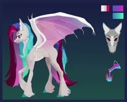 Size: 2560x2068 | Tagged: safe, artist:yanisfucker, derpibooru import, oc, oc:chroma slip, unofficial characters only, bat pony, pony, facial markings, female, gradient background, image, jpeg, mare, reference sheet, solo, spread wings, unshorn fetlocks, wings