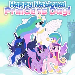 Size: 2000x2000 | Tagged: safe, artist:lovinglypromise, derpibooru import, princess cadance, princess celestia, princess luna, twilight sparkle, twilight sparkle (alicorn), alicorn, pony, alicorn tetrarchy, image, png