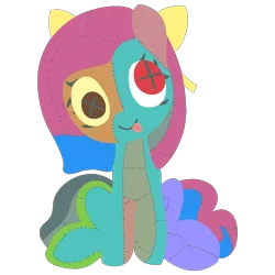 Size: 1500x1500 | Tagged: safe, artist:anonymous, derpibooru import, oc, oc:silly stuffing, unnamed oc, earth pony, doll, image, png, sitting, toy