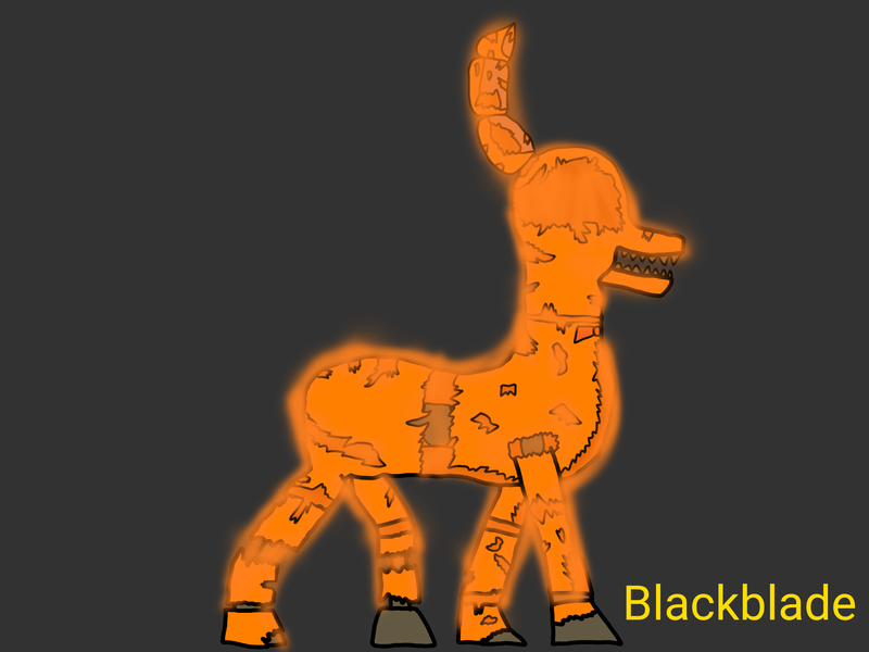 Size: 4096x3072 | Tagged: safe, artist:blackblade360, derpibooru import, ponified, pony, robot, 2024, animatronic, animatronic pony, bald, black background, broken, crossover, digital art, five nights at freddy's, five nights at freddy's 4, glow, halloween, holiday, ibispaint x, image, jack-o-bonnie, jack-o-lantern, no mane, open mouth, orange coat, png, pumpkin, sharp teeth, signature, simple background, teeth, torn ear, video game reference, walking