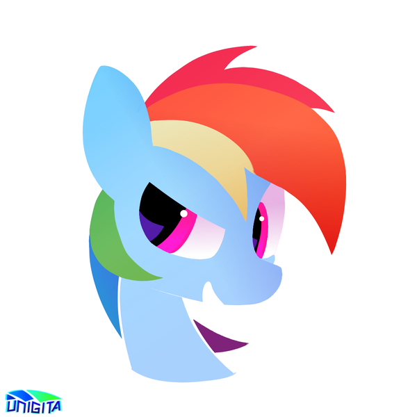 Size: 1100x1100 | Tagged: safe, artist:unigita, derpibooru import, rainbow dash, image, png, profile picture, simple background, solo, white background