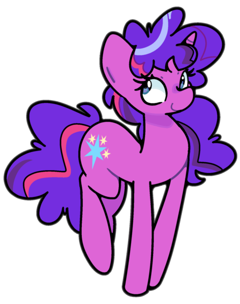 Size: 713x900 | Tagged: safe, alternate version, artist:kindakismet, derpibooru import, pony, unicorn, fusion, fusion:pinkie pie, fusion:twilight sparkle, fusion:twinkie, horn, image, png, simple background, solo, transparent background