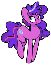 Size: 713x900 | Tagged: safe, alternate version, artist:kindakismet, derpibooru import, pony, unicorn, fusion, fusion:pinkie pie, fusion:twilight sparkle, fusion:twinkie, horn, image, png, simple background, solo, transparent background