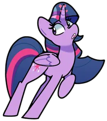 Size: 797x900 | Tagged: safe, alternate version, artist:kindakismet, derpibooru import, twilight sparkle, twilight sparkle (alicorn), alicorn, pony, g4, image, png, raised hoof, simple background, solo, sparkles, transparent background