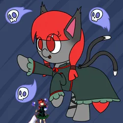 Size: 894x894 | Tagged: safe, artist:mrneo, derpibooru import, ponified, cat, cat pony, original species, pony, female, image, jpeg, kaenbyou rin, mare, needle, solo, touhou