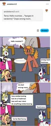 Size: 1079x2639 | Tagged: safe, artist:ask-luciavampire, derpibooru import, oc, earth pony, pony, undead, unicorn, vampire, vampony, academy, ask, horn, image, png, roommates, tumblr