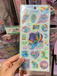 Size: 2085x2780 | Tagged: safe, derpibooru import, official, rainbow dash, seapony (g4), g4, my little pony: the movie, chinese text, cloud, cutie mark, heart shaped, image, jpeg, looking at you, merchandise, moon runes, solo, sticker, wings