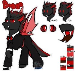 Size: 877x830 | Tagged: safe, artist:fluffyghost, derpibooru import, oc, oc:buggo, unofficial characters only, changeling, clothes, image, png, red changeling, simple background, solo, suit, transparent background