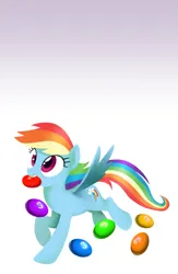 Size: 1611x2469 | Tagged: safe, artist:gashiboka, derpibooru import, rainbow dash, pegasus, pony, g4, backwards cutie mark, candy, cute, dashabetes, female, food, image, lock screen, mare, mouth hold, png, skittles, solo