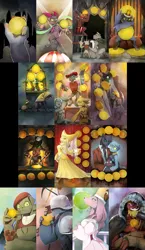 Size: 796x1372 | Tagged: safe, artist:gashiboka, derpibooru import, oc, unofficial characters only, diamond dog, everfree tarot, female, image, male, minor arcana, png