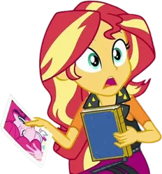 Size: 2335x2520 | Tagged: safe, derpibooru import, edit, edited screencap, screencap, pinkie pie, sunset shimmer, human, equestria girls, g4, background removed, female, image, needs more jpeg, not a vector, photo, png, simple background, transparent background, yearbook