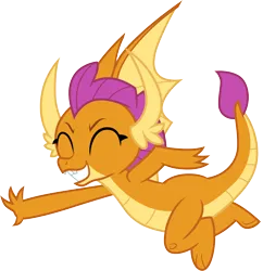 Size: 3000x3095 | Tagged: safe, artist:cloudy glow, derpibooru import, smolder, dragon, g4, dragoness, female, high five, image, png, simple background, transparent background, vector