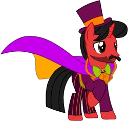 Size: 948x894 | Tagged: safe, artist:mickey1909, derpibooru import, oc, oc:mickey motion, unofficial characters only, unicorn, cape, clothes, costume, hat, horn, image, magician, male, nightmare night, png, simple background, transparent background, unicorn oc, vector