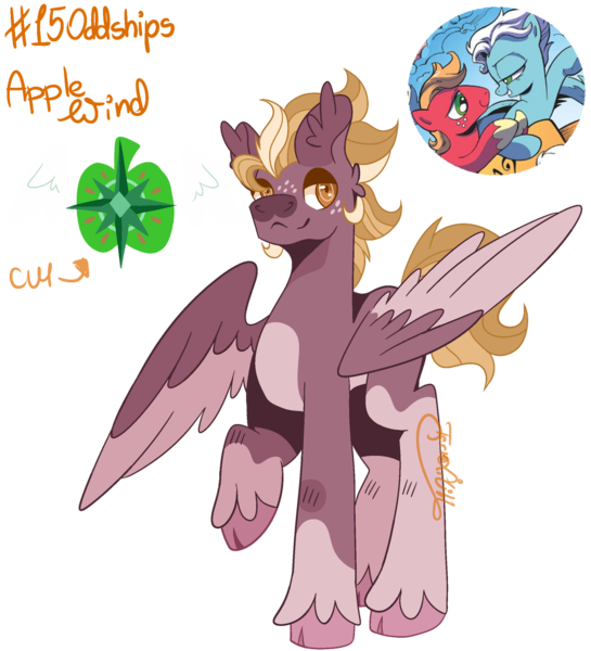 Size: 1280x1409 | Tagged: safe, artist:terralilith, derpibooru import, idw, big macintosh, fleetfoot, oc, oc:applewind, earth pony, pegasus, pony, cloven hooves, coat markings, colored pinnae, colored wings, colored wingtips, ear fluff, facial markings, female, friendship is magic #9, image, male, offspring, one wing out, pale belly, parent:big macintosh, parent:fleetfoot, parents:fleetmac, pegasus oc, png, raised hoof, screencap reference, ship:fleetmac, shipping, simple background, snip (coat marking), socks (coat marking), solo, stallion, straight, traditional art, transparent background, unshorn fetlocks, wings