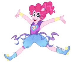 Size: 1280x1090 | Tagged: safe, artist:leokreuz, derpibooru import, pinkie pie, human, equestria girls, g4, armband, belt, bubble berry, clothes, cutie mark, cutie mark on clothes, equestria girls specials, equestria guys, glitter, image, male, my little pony equestria girls: forgotten friendship, png, ponied up, rule 63, shirt, shoes, shorts, solo, tanktop