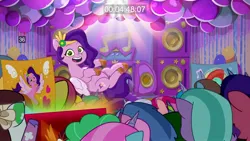 Size: 1920x1080 | Tagged: safe, derpibooru import, screencap, pipp petals, pegasus, g5, my little pony: tell your tale, leak, spoiler:g5, adorapipp, crowd, cute, got to trot, image, jpeg, open mouth, smiling, sparkles, sparkly eyes, wingding eyes