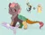 Size: 1014x788 | Tagged: safe, artist:lululaozi, derpibooru import, discord, fluttershy, oc, draconequus, pegasus, pony, ear fluff, heart, image, jpeg, plushie, signature