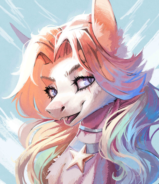 Size: 2395x2784 | Tagged: safe, artist:mycrumb, derpibooru import, oc, unofficial characters only, pony, bust, collar, high res, image, jewelry, jpeg, open mouth, portrait, smiling, solo