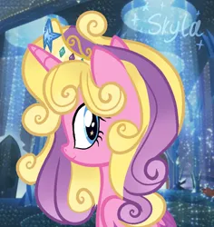 Size: 774x820 | Tagged: safe, artist:equmoria, derpibooru import, princess skyla, alicorn, pony, g4, base used, crown, female, image, jewelry, older, older skyla, png, regalia, solo, watermark