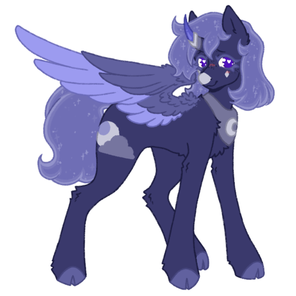 Size: 1000x1000 | Tagged: safe, artist:kazmuun, derpibooru import, oc, oc:cloudy nights, alicorn, pony, colored wings, female, image, mare, png, simple background, solo, transparent background, two toned wings, wings